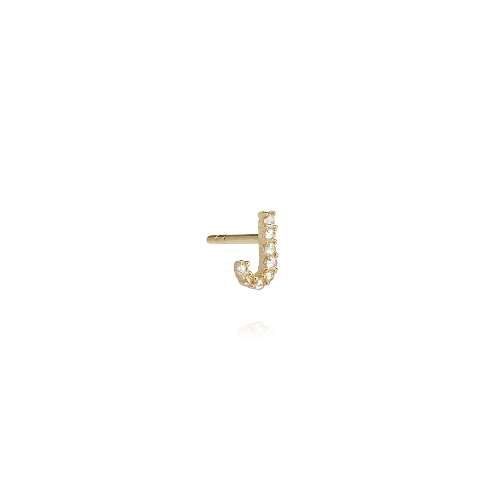 18ct Gold Diamond Initial J Single Stud Earring | Annoushka jewelley